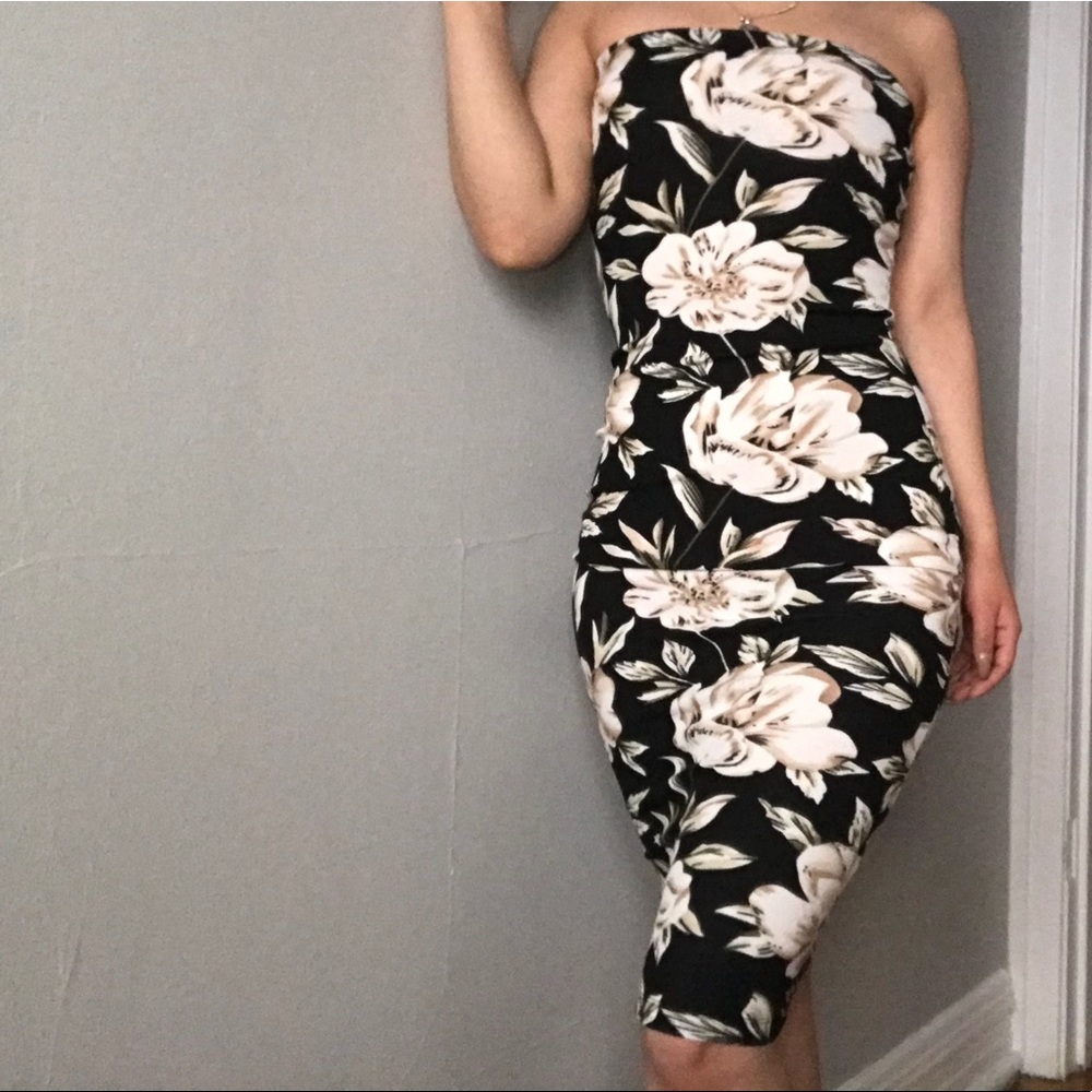 Floral Strapless Dress